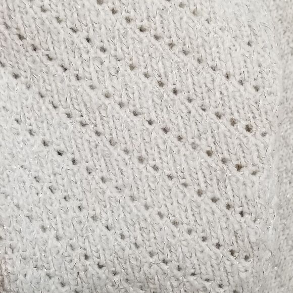 St John's Bay Woman's Size S Sweater Off White Gold Threads Buttons Cottagecore - Picture 5 of 8